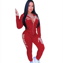 Load image into Gallery viewer, Spring Letter Pink Print Tracksuit Women Casual Outfits Two Piece Set Pants Suits Plus Size Clothing Sets