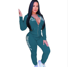 Load image into Gallery viewer, Spring Letter Pink Print Tracksuit Women Casual Outfits Two Piece Set Pants Suits Plus Size Clothing Sets