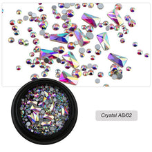 Load image into Gallery viewer, 1 Box Mix Diverse DIY Crystals Stones Nail Design Glass Rhinestones For Charms 3D Nail Art Decorations
