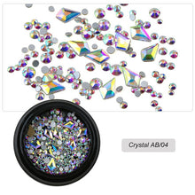 Load image into Gallery viewer, 1 Box Mix Diverse DIY Crystals Stones Nail Design Glass Rhinestones For Charms 3D Nail Art Decorations