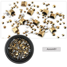 Load image into Gallery viewer, 1 Box Mix Diverse DIY Crystals Stones Nail Design Glass Rhinestones For Charms 3D Nail Art Decorations