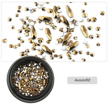 Load image into Gallery viewer, 1 Box Mix Diverse DIY Crystals Stones Nail Design Glass Rhinestones For Charms 3D Nail Art Decorations
