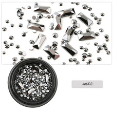 Load image into Gallery viewer, 1 Box Mix Diverse DIY Crystals Stones Nail Design Glass Rhinestones For Charms 3D Nail Art Decorations