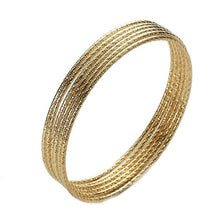 Load image into Gallery viewer, 6PC/SET Trendy Gold Silver Plated Bangles Bracelets For Women 68mm Big Circle Metal Wire Indian Bangle Jewelry Party Gifts