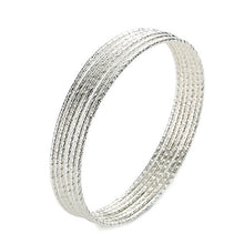 Load image into Gallery viewer, 6PC/SET Trendy Gold Silver Plated Bangles Bracelets For Women 68mm Big Circle Metal Wire Indian Bangle Jewelry Party Gifts