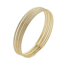 Load image into Gallery viewer, 6PC/SET Trendy Gold Silver Plated Bangles Bracelets For Women 68mm Big Circle Metal Wire Indian Bangle Jewelry Party Gifts