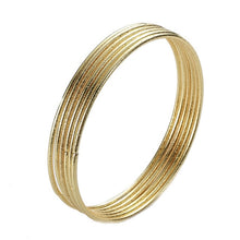 Load image into Gallery viewer, 6PC/SET Trendy Gold Silver Plated Bangles Bracelets For Women 68mm Big Circle Metal Wire Indian Bangle Jewelry Party Gifts