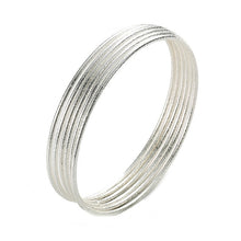 Load image into Gallery viewer, 6PC/SET Trendy Gold Silver Plated Bangles Bracelets For Women 68mm Big Circle Metal Wire Indian Bangle Jewelry Party Gifts