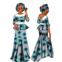 Load image into Gallery viewer, Autumn African Dresses for Women Private Custom Women African  Skirt Set+Head Scarf 3 Pieces Clothing