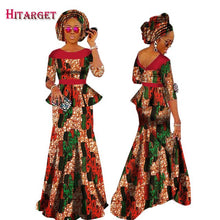 Load image into Gallery viewer, Autumn African Dresses for Women Private Custom Women African  Skirt Set+Head Scarf 3 Pieces Clothing