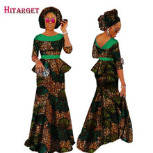 Load image into Gallery viewer, Autumn African Dresses for Women Private Custom Women African  Skirt Set+Head Scarf 3 Pieces Clothing