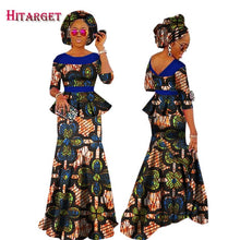 Load image into Gallery viewer, Autumn African Dresses for Women Private Custom Women African  Skirt Set+Head Scarf 3 Pieces Clothing