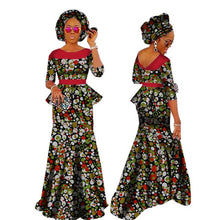 Load image into Gallery viewer, Autumn African Dresses for Women Private Custom Women African  Skirt Set+Head Scarf 3 Pieces Clothing