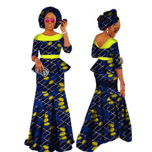 Load image into Gallery viewer, Autumn African Dresses for Women Private Custom Women African  Skirt Set+Head Scarf 3 Pieces Clothing