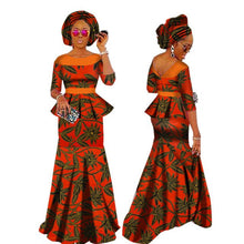 Load image into Gallery viewer, Autumn African Dresses for Women Private Custom Women African  Skirt Set+Head Scarf 3 Pieces Clothing