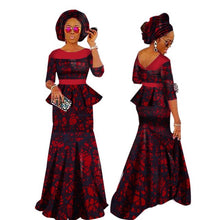 Load image into Gallery viewer, Autumn African Dresses for Women Private Custom Women African  Skirt Set+Head Scarf 3 Pieces Clothing