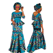 Load image into Gallery viewer, Autumn African Dresses for Women Private Custom Women African  Skirt Set+Head Scarf 3 Pieces Clothing
