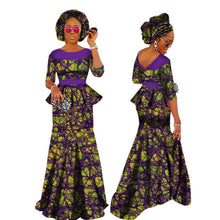Load image into Gallery viewer, Autumn African Dresses for Women Private Custom Women African  Skirt Set+Head Scarf 3 Pieces Clothing