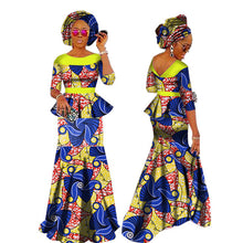 Load image into Gallery viewer, Autumn African Dresses for Women Private Custom Women African  Skirt Set+Head Scarf 3 Pieces Clothing