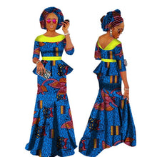 Load image into Gallery viewer, Autumn African Dresses for Women Private Custom Women African  Skirt Set+Head Scarf 3 Pieces Clothing