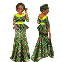 Load image into Gallery viewer, Autumn African Dresses for Women Private Custom Women African  Skirt Set+Head Scarf 3 Pieces Clothing