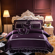 Load image into Gallery viewer, 100% egyptian cotton bedclothes Soft Butterfly Decoration bedding set bedskirt pillowcase king comforter set cover 4/7pcs