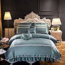 Load image into Gallery viewer, 100% egyptian cotton bedclothes Soft Butterfly Decoration bedding set bedskirt pillowcase king comforter set cover 4/7pcs