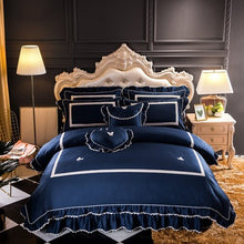 Load image into Gallery viewer, 100% egyptian cotton bedclothes Soft Butterfly Decoration bedding set bedskirt pillowcase king comforter set cover 4/7pcs