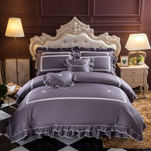 Load image into Gallery viewer, 100% egyptian cotton bedclothes Soft Butterfly Decoration bedding set bedskirt pillowcase king comforter set cover 4/7pcs