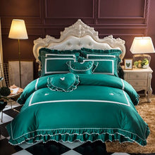 Load image into Gallery viewer, 100% egyptian cotton bedclothes Soft Butterfly Decoration bedding set bedskirt pillowcase king comforter set cover 4/7pcs