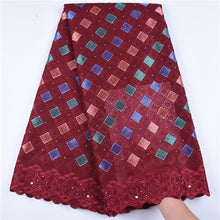 Load image into Gallery viewer, Latest Swiss African Cotton Lace Fabric High Quality Swiss Voile Lace In Switzerland With Stones For Every Dress Sews