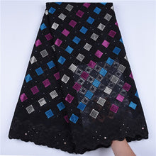 Load image into Gallery viewer, Latest Swiss African Cotton Lace Fabric High Quality Swiss Voile Lace In Switzerland With Stones For Every Dress Sews