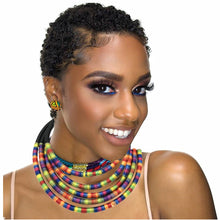 Load image into Gallery viewer, African Multilayer Choker Necklaces Earrings Jewelry Sets Women Bib Collar Statement Necklace
