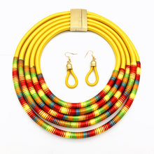 Load image into Gallery viewer, African Multilayer Choker Necklaces Earrings Jewelry Sets Women Bib Collar Statement Necklace