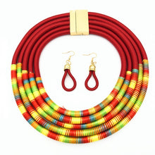Load image into Gallery viewer, African Multilayer Choker Necklaces Earrings Jewelry Sets Women Bib Collar Statement Necklace