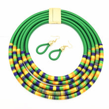Load image into Gallery viewer, African Multilayer Choker Necklaces Earrings Jewelry Sets Women Bib Collar Statement Necklace