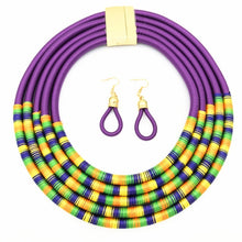 Load image into Gallery viewer, African Multilayer Choker Necklaces Earrings Jewelry Sets Women Bib Collar Statement Necklace