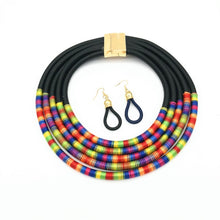 Load image into Gallery viewer, African Multilayer Choker Necklaces Earrings Jewelry Sets Women Bib Collar Statement Necklace