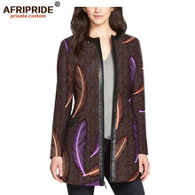 Load image into Gallery viewer, Women`s coat African print jacket dashiki clothes formal outfit leather+cotton  AFRIPRIDE