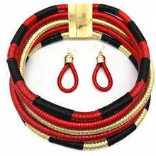 Load image into Gallery viewer, Necklace Earrings Multi-layer Woven Jewelry Choker Necklace sets