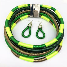 Load image into Gallery viewer, Necklace Earrings Multi-layer Woven Jewelry Choker Necklace sets