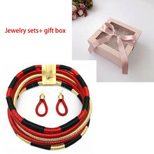 Load image into Gallery viewer, Necklace Earrings Multi-layer Woven Jewelry Choker Necklace sets