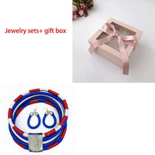 Load image into Gallery viewer, Necklace Earrings Multi-layer Woven Jewelry Choker Necklace sets