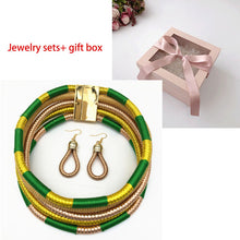 Load image into Gallery viewer, Necklace Earrings Multi-layer Woven Jewelry Choker Necklace sets