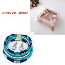 Load image into Gallery viewer, Necklace Earrings Multi-layer Woven Jewelry Choker Necklace sets
