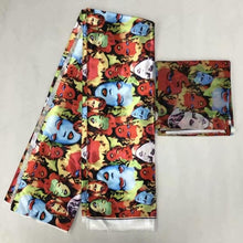 Load image into Gallery viewer, Silk wax /silk chiffon fabric fabric ankara  wax prints fabric 4+2yards !