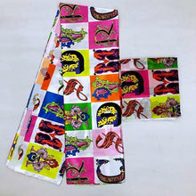 Load image into Gallery viewer, Silk wax /silk chiffon fabric fabric ankara  wax prints fabric 4+2yards !