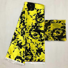 Load image into Gallery viewer, Silk wax /silk chiffon fabric fabric ankara  wax prints fabric 4+2yards !