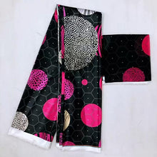 Load image into Gallery viewer, Silk wax /silk chiffon fabric fabric ankara  wax prints fabric 4+2yards !