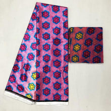 Load image into Gallery viewer, Silk wax /silk chiffon fabric fabric ankara  wax prints fabric 4+2yards !